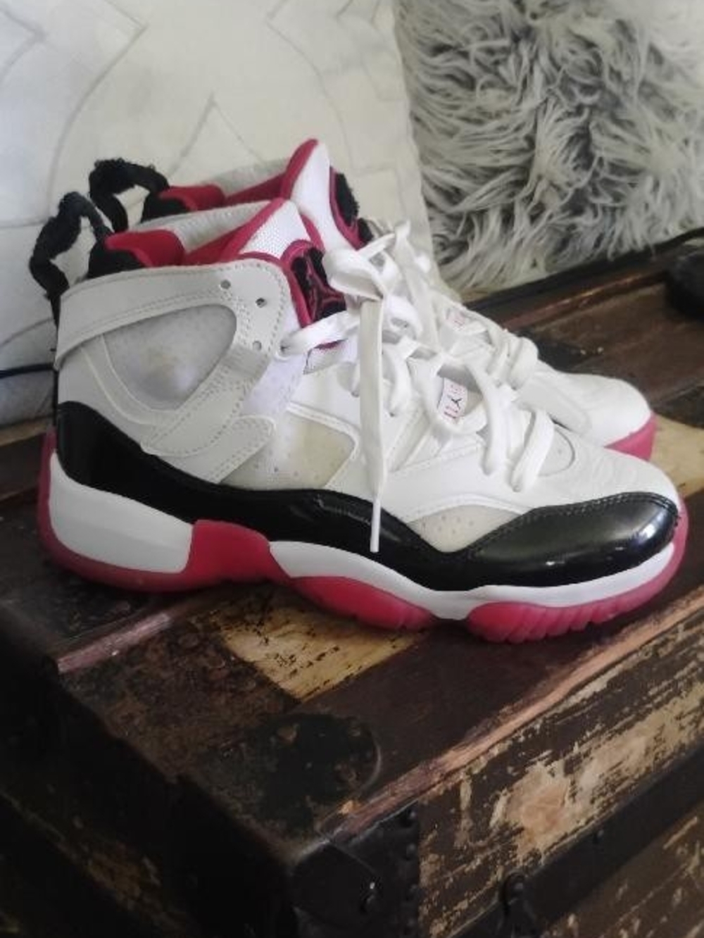 Nike Air Jordan Jumpman Two Trey Shoes White Black Red DO1925-106 Unisex Size5.5